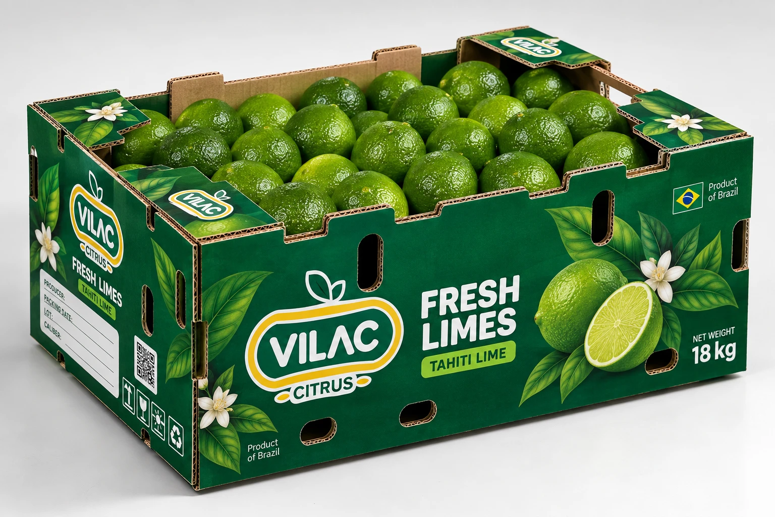 Caixa Vilac Citrus de 18 kg com limões Tahiti
